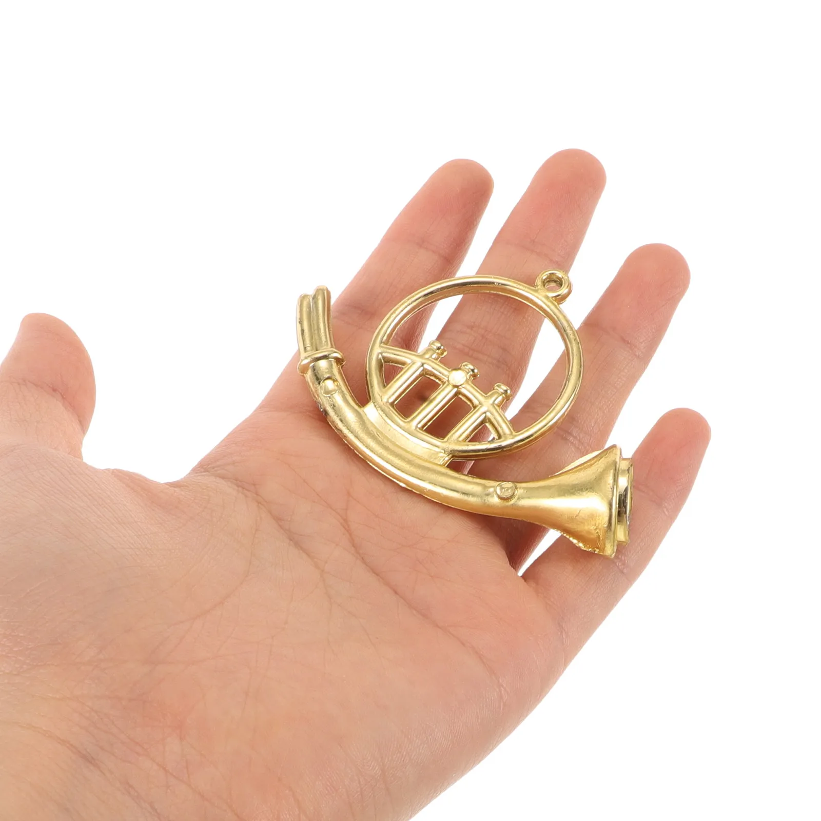 12Pcs Vintage Gold Mini Musical Instruments Plastic Trumpet Saxophone Christmas Tree Decorations DIY Home Holiday Accents