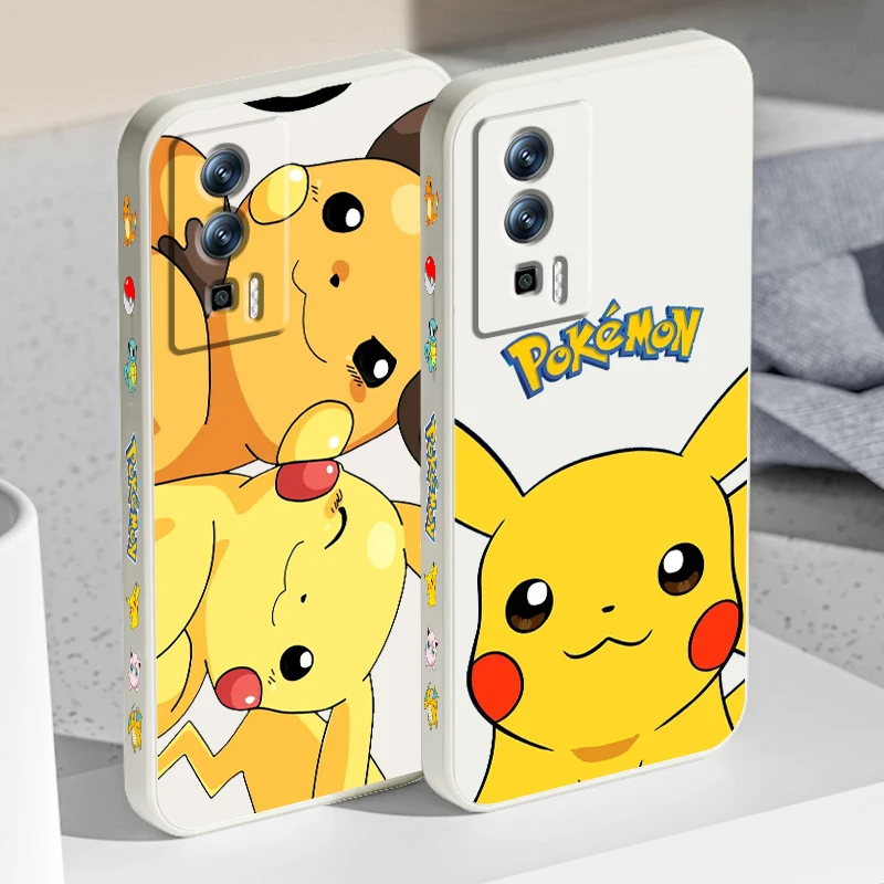 Niedlicher Cartoon p-pikachus p-pokemones flüssiges linkes Seil für xiaomi redmi 13c 12 12c k60 a1 k50 11 k40 10c 10 9a 9at 9t 9c 5g funda