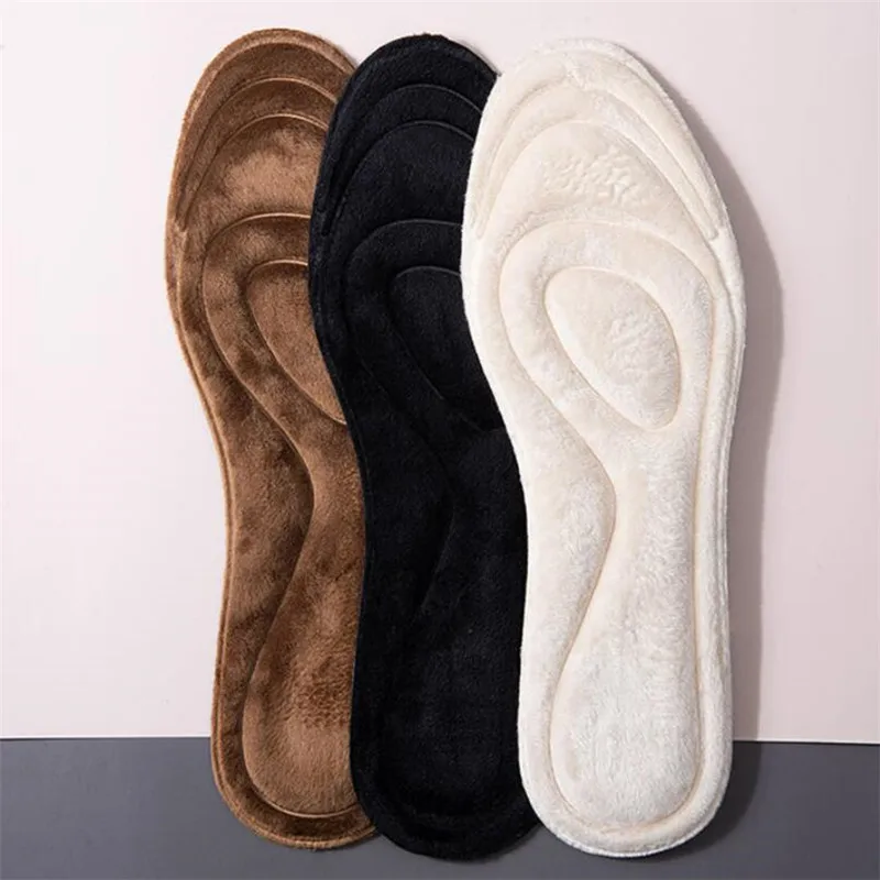 Plantilla de lana gruesa y suave para zapatos, almohadilla de masaje suave y gruesa, plantillas térmicas de invierno de Cachemira, inserto de plantilla para hombre y mujer