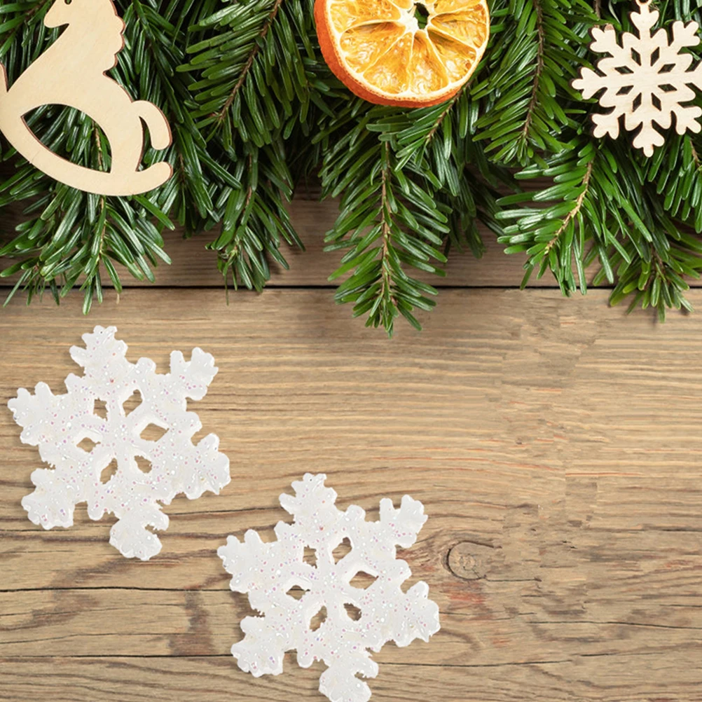 

50 Pcs Snowflake Decoration Decorations for Tree Pendant Wreath Home Resin Indoor