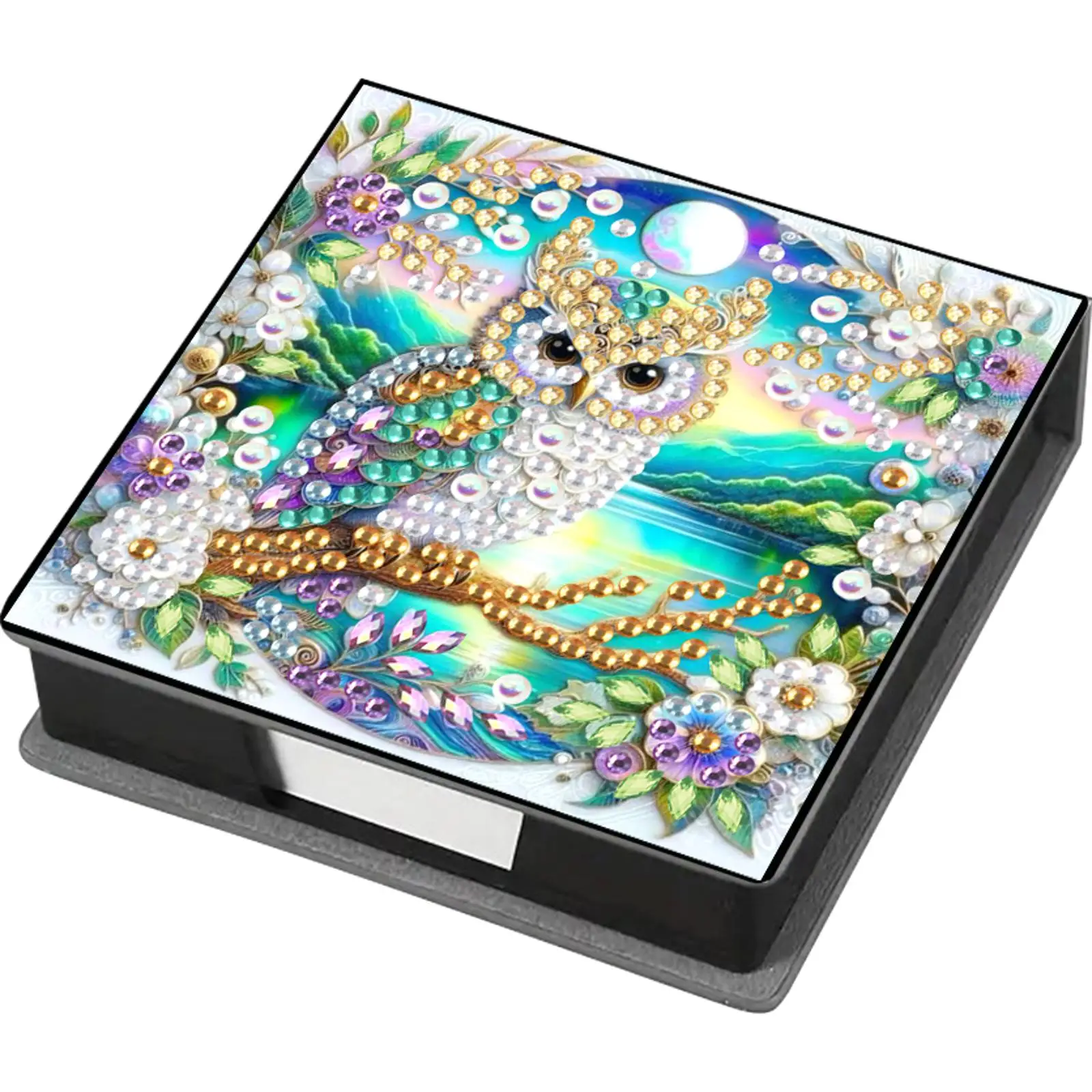 الماس اللوحة عدة ملاحظة مربع مذكرة ورقة صندوق تخزين الماس الفن الماس اللوحة مذكرة الوسادة للمكتب المنزلي #6