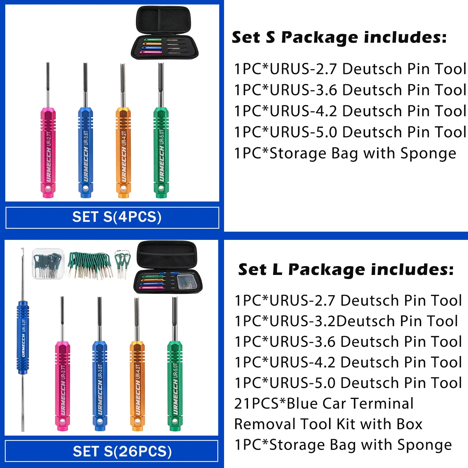 Car Terminal Removal Tool Kit Deutsch Wire Plug Connector Pin Extractor Puller Releasefor Car Terminal Plug DT DTM DTP Series