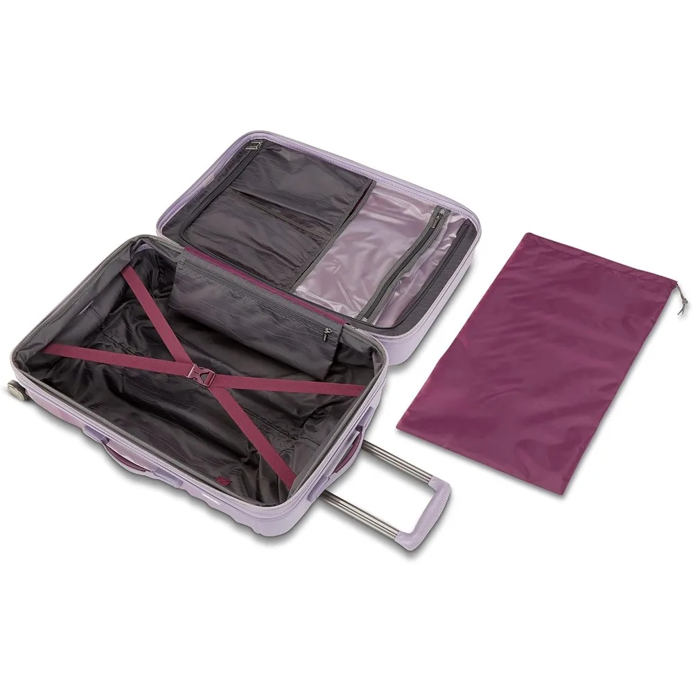 Equipaje giratorio rígido de 24 pulgadas, aguamarina: carcasa ligera de ABS, hilandero de 4 ruedas, mango ajustable para viajes sin estrés