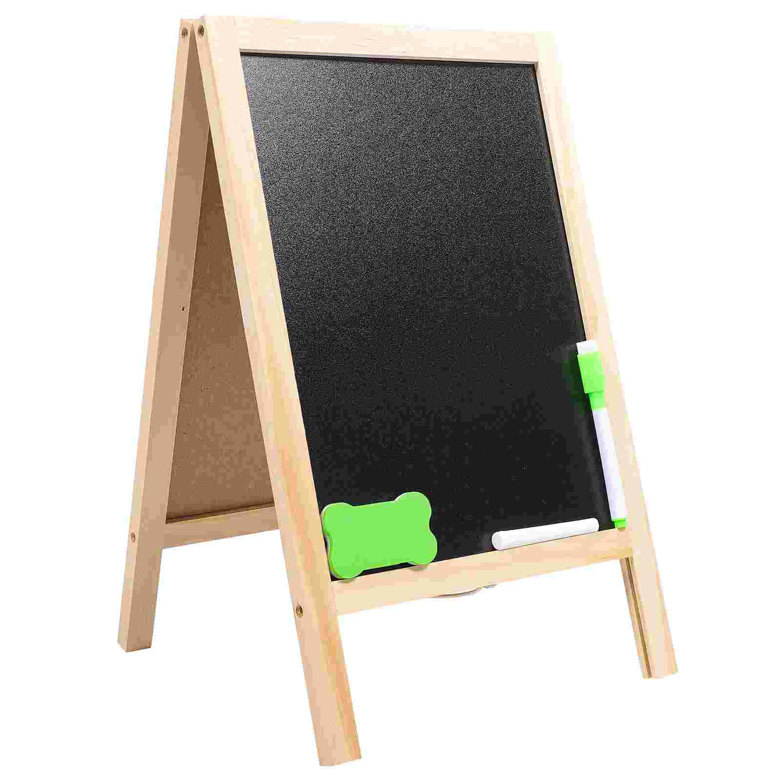 Casamento pequeno quadro negro criança mini quadro de bambu cavalete quadros de dupla face