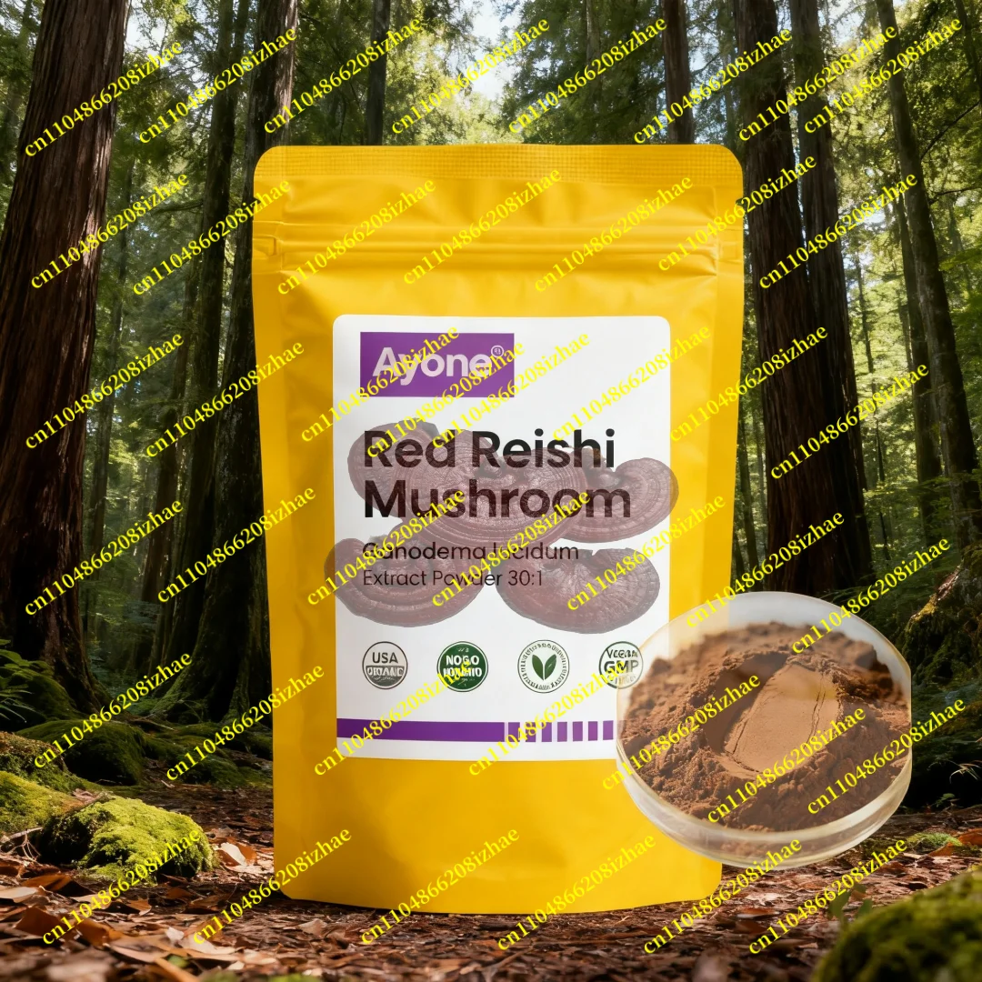 Bolsa de papel de aluminio personalizada para polvo de extracto de Ganoderma Lucidum 30:1 para entrega rápida en Global Red Reishi P.E. Distribuidores