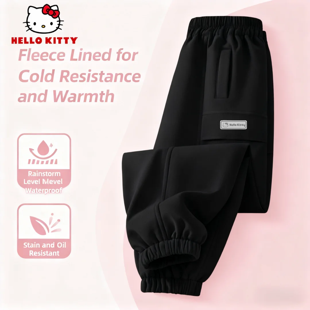 

Детские зимние утепленные пуховые штаны Hello Kitty, очень пышные легкие утепленные брюки, мягкие удобные пуховые штаны для мальчиков и девочек