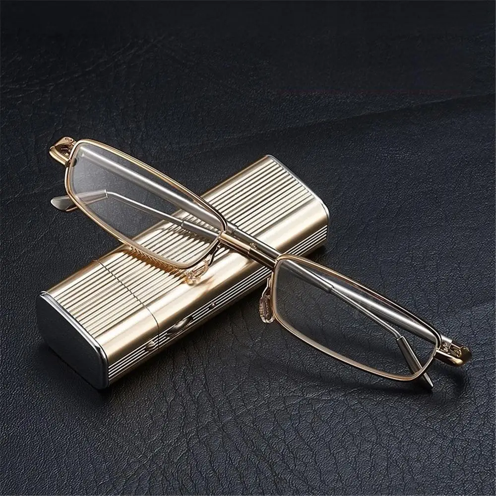 

Anti Small UV/Glare/Eyestrain Reading Glasses with Case Small Foldable Readers Spring Hinge Portable Presbyopia Eyeglasses