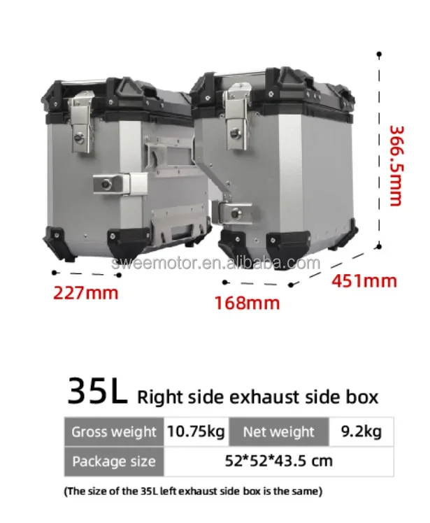 For Bm 1250 Gs 1200 2018-2021 GS 1250 2021-2023 Aluminum Alloy Custom Box Side Rack Motorcycle Tail Boxes Side Pannier Box