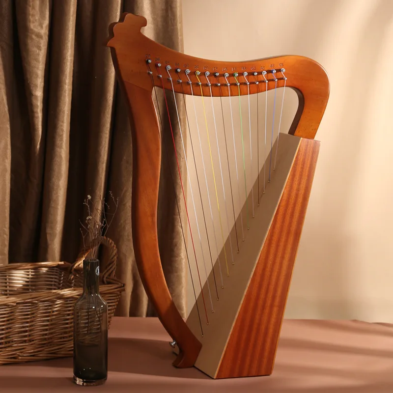Factory Direct Sales Harp 15 String Small Mini Irish Harp with Pretend Key in Stock