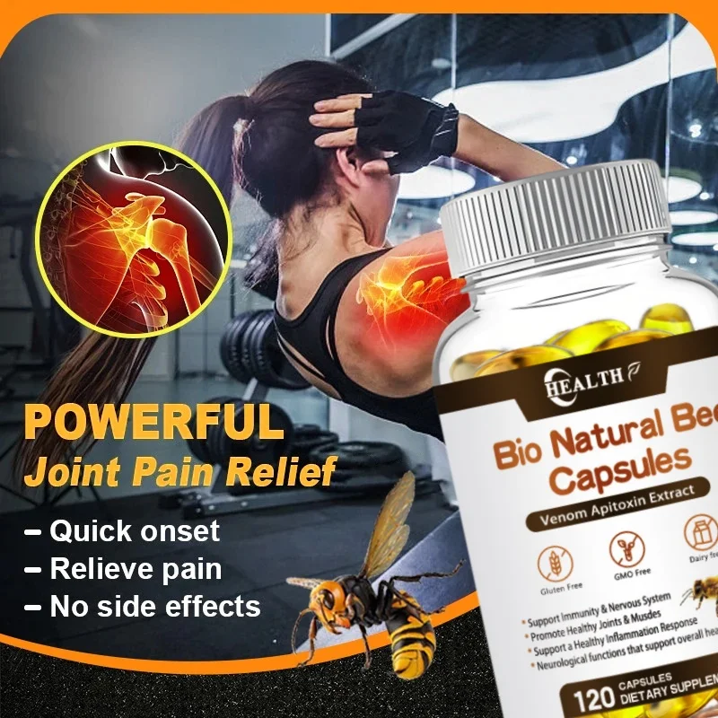 Bee Capsules Enhance Immunity Antioxidation Effectively Relieve Joint Inflammation Non-GMO 60/120 Vegetarian Capsules