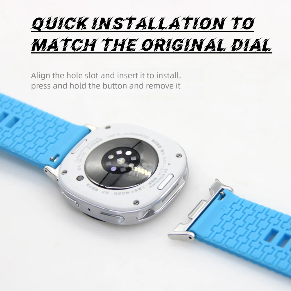 ลูปแบนด์สำหรับซัมซุงกาแล็กซี่วอทช์ 8 44 มม./40 มม.สายคล้องคอรูปแบบคลื่นซิลิโคนล้างทำความสะอาดได้กีฬาสมาร์ทวอท์ชผู้ชายผู้หญิง