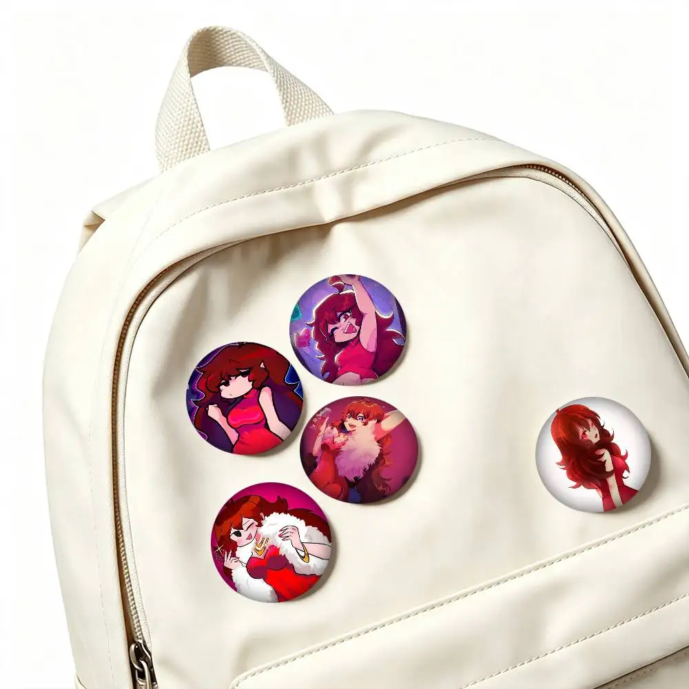 FNF Mid Fight Masses Girlfriend 25mm 32mm 44mm 58mm 75mm Brooches Badges Pins for Accessories Gift