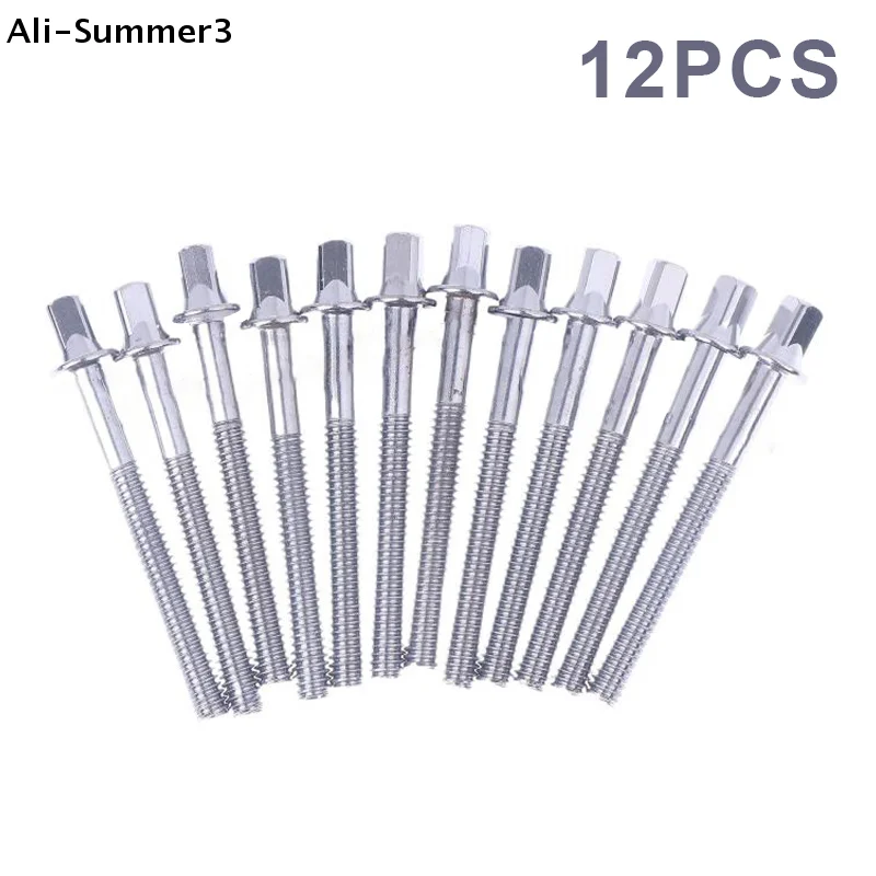 【Sy36】12Pcs Drum Tension Rods Drum Lug Bolts Strong Drum Screw 5/6mm W/ Washers Drum Lug Screws Drum Screw For Jazz Drums Repair