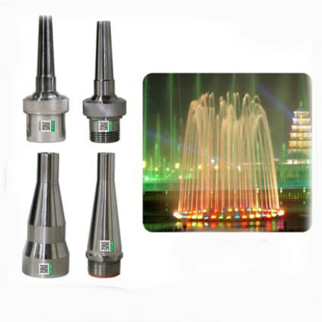 Universal direct current sprinkler stainless steel adjustable Waterscape fountain pool rockery square dry sprinkler column head