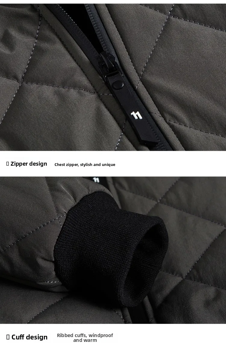 شتاء جديد الرجال الصوف سميكة مقنعين سترة مبطنة بالقطن منتصف العمر والشباب ملابس قطنية فضفاضة متعددة الاستخدامات #5