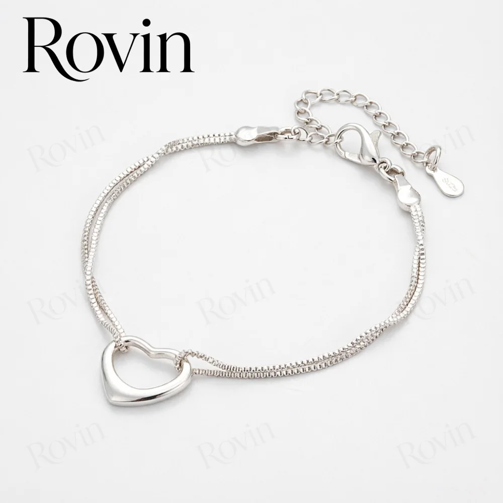 Exquisite 18K Gold 8-Inch Double-Layer Openwork Heart Bracelet – Stylish Women's Wedding Jewelry & Party Gift