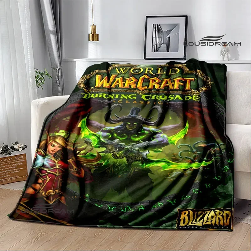 Game World of Warcraft Printed Blanket Kids Warm Flannel Soft and Comfortable Blankets Home travel blanket birthday gift