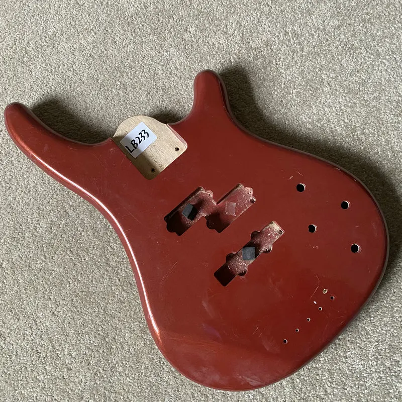 LB233 5 String Active PJ Bass Guitar Body Red Color in Solid Wood with Tiny Damages for Replace Right Hand - view 2