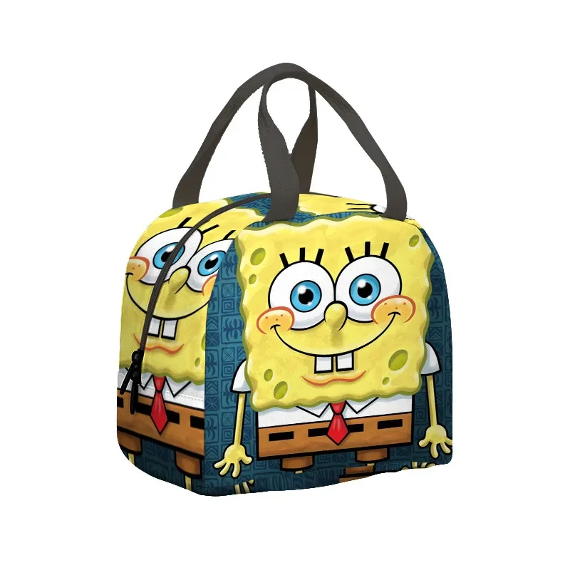 SpongeBob Large Capacity Cooler Bag Portable Zipper Thermal Lunch Bags Insulated Freezer Bag Camping Picnic Bag Anime Cute