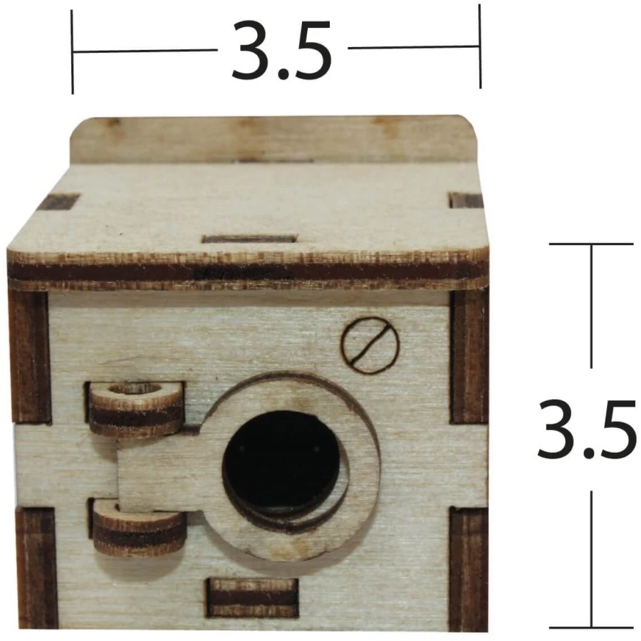 MN47 Miniature Washing Machine, Raw Wood Miniature