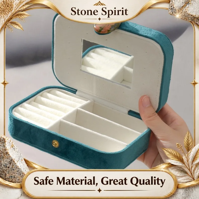 Vibrant Style Velvet Jewelry Box with Compartments, Portable Multi-Layer Ring Earring Organizer, Small Travel Gift Box for Women