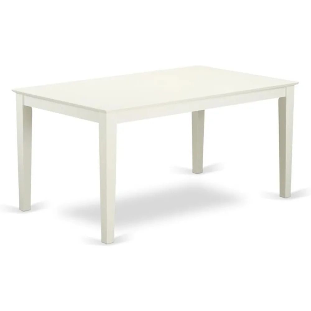 Dining Table - a Rectangle Wooden Table Top with Sturdy Legs, 36x60 Inch, Linen White
