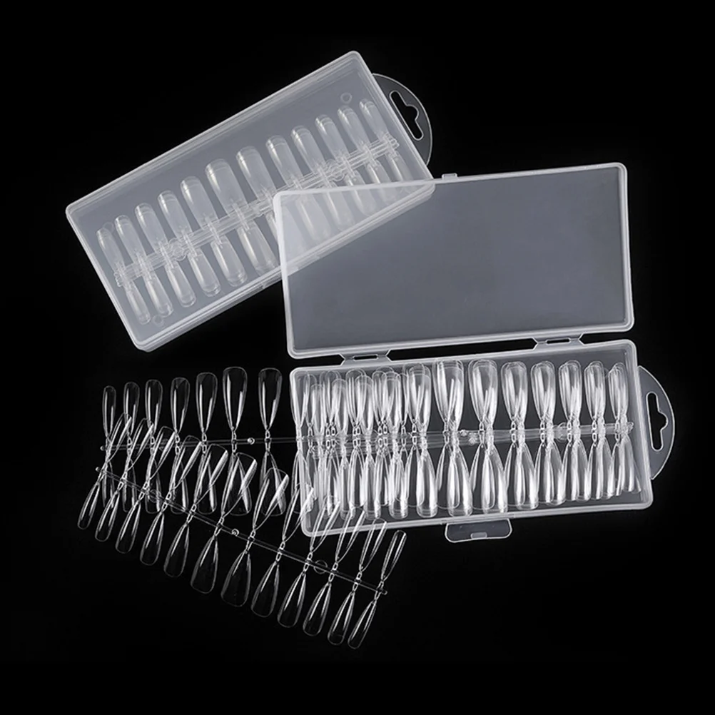 1 Box Ultra-Thin Fake Nails Premium DIY Nail Tips for Unique Manicure Art Ellipse Shape False Nails for Party Holiday Gift