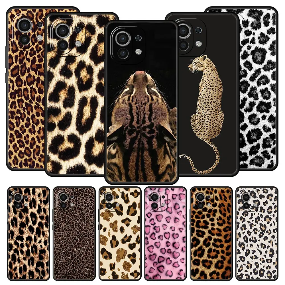Fashion Tiger Leopard Print Phone Case For Xiaomi Mi 17 15T 15 14 14T 13T 12T Pro 12 13 Lite 5G 11T Poco X6 X7 X5 Pro Soft Cover