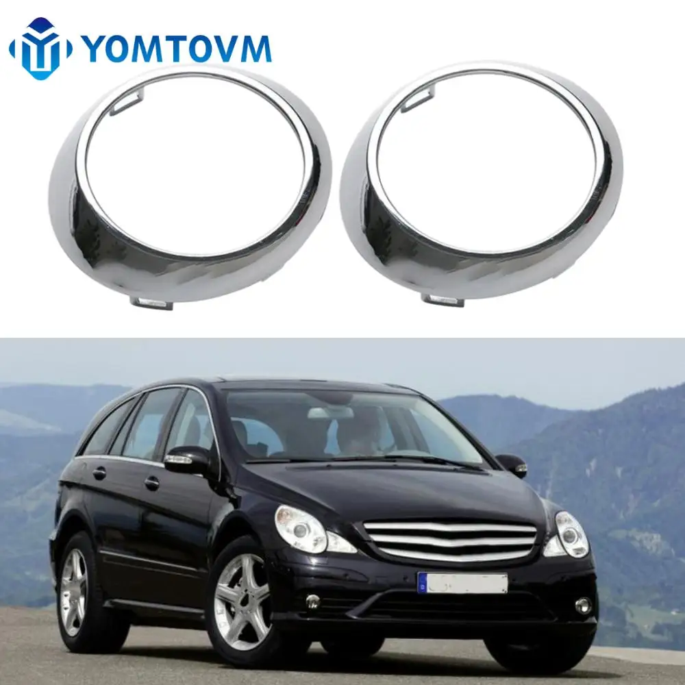 1Pair Chrome Front Fog Light Cover Fog Lamp Bezel Trim Ring For Mercedes Benz W251 R320 2006 2007 2008 2009 2010 2518850374