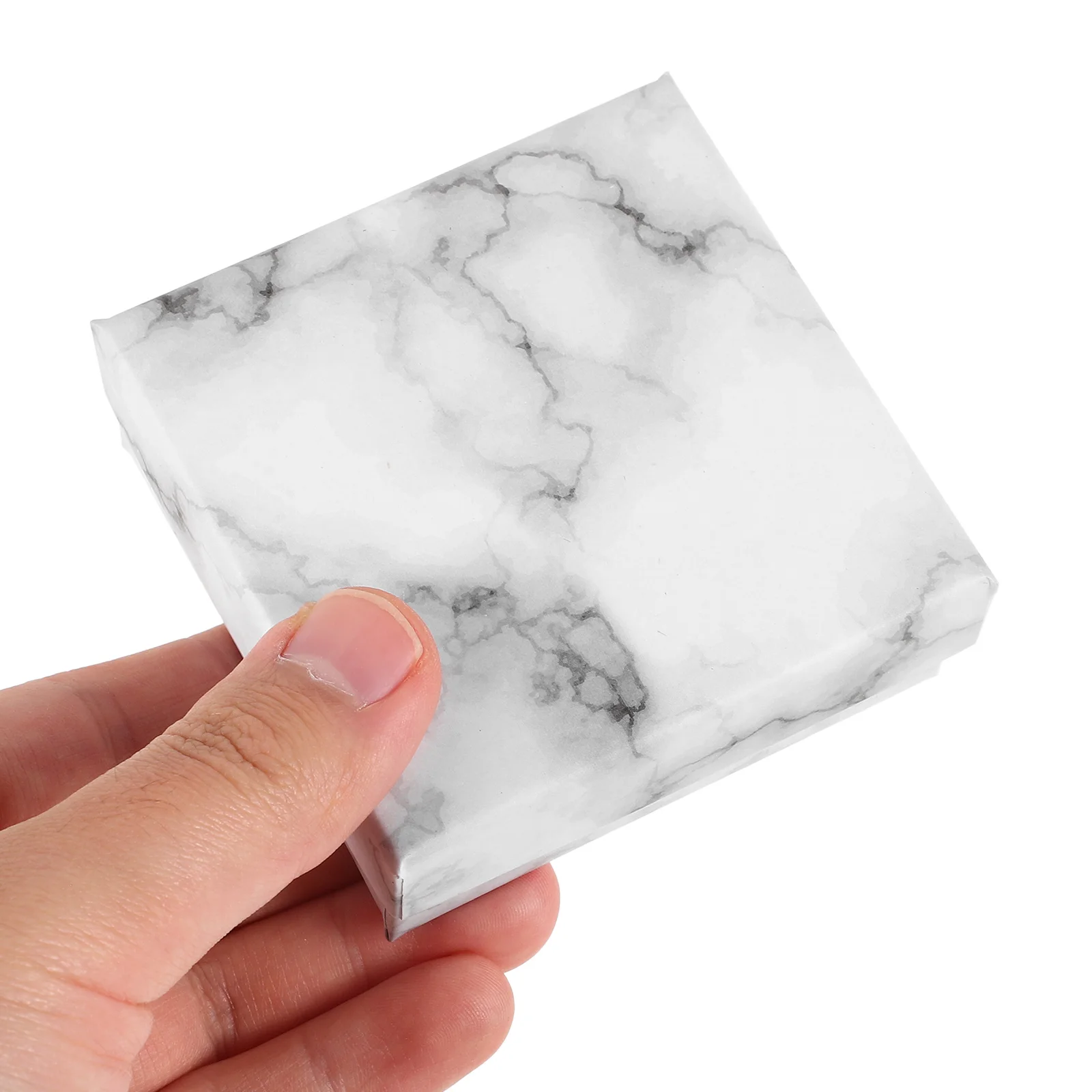 

24pcs Jewelry Boxes 7 5x7 5cm Marble White Square Cardboard Cases for Ring Earring Necklace Party Favor Storage