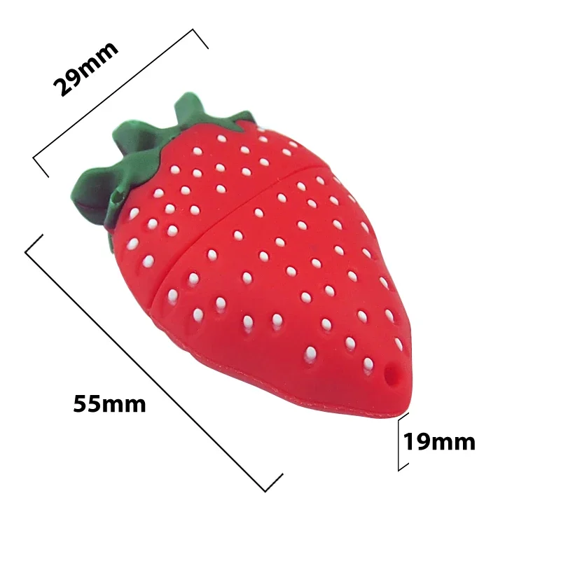 Cartoon Strawberry USB Flash Drive 4GB 8GB 16GB 32GB 64GB Cute Pen Drive Pendrive Flash U Stick USB 2.0 Memory Stick Hot Sale