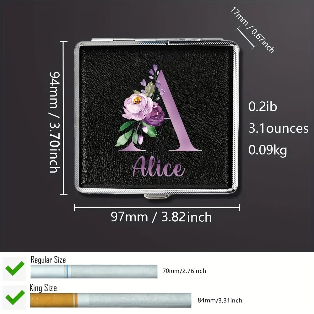 Customized Name Lightweight Cigars Protective Case Cigarette Case Pocket Fit Design For Office Breaks & Weekend Trips