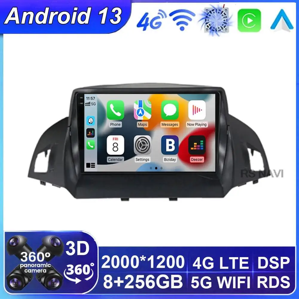 

Android 13 Car Rodio For Ford Kuga 2 Escape 3 2012 - 2019 Carplay Auto Multimedia Video Player Navigation Head Unit WIFI+4G BT