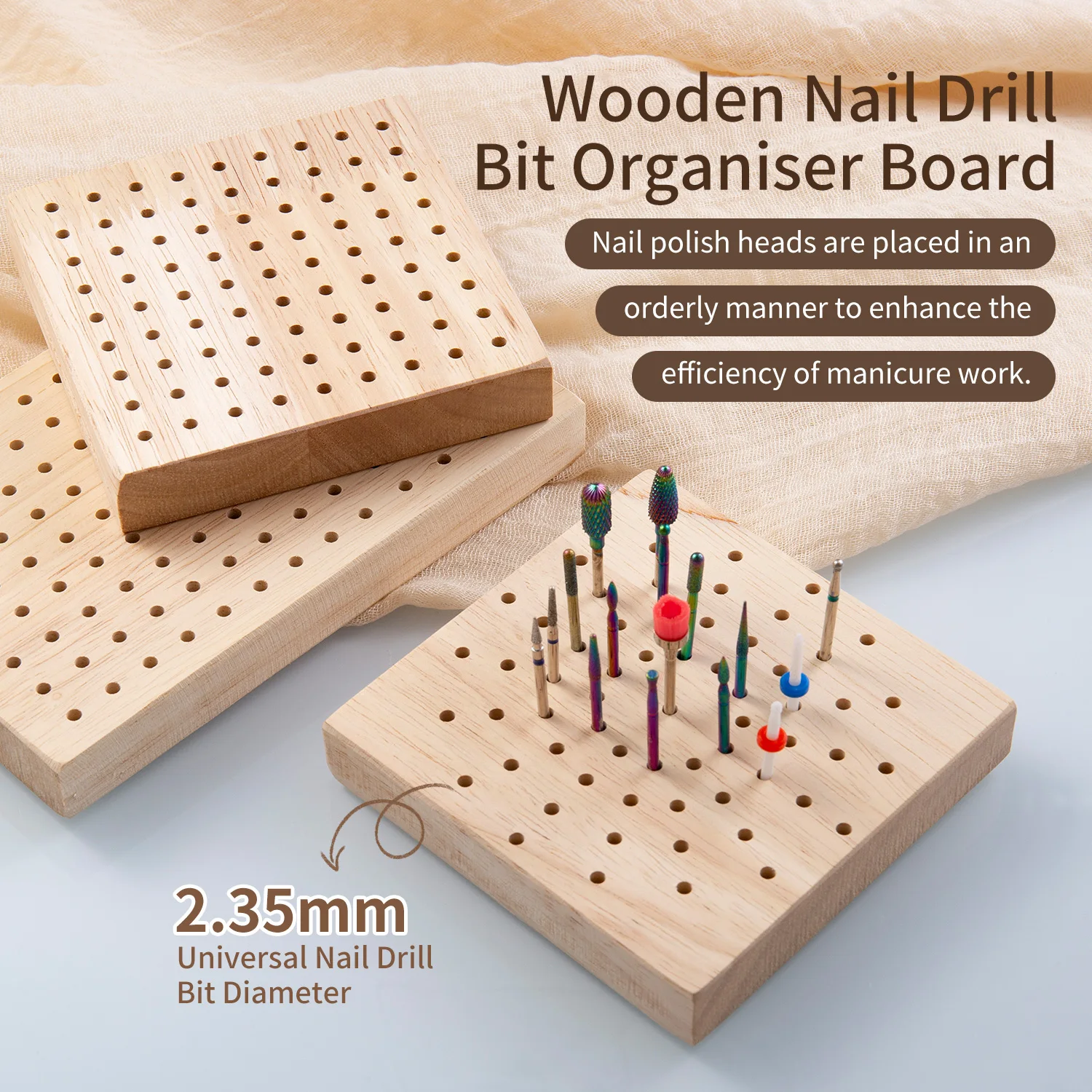 18/61/81 Slots Polishing Head Storage Wood Nail Drill Bit Organizer Tray Milling Cutter Holder 2.35mm Shank Fit Display Stand