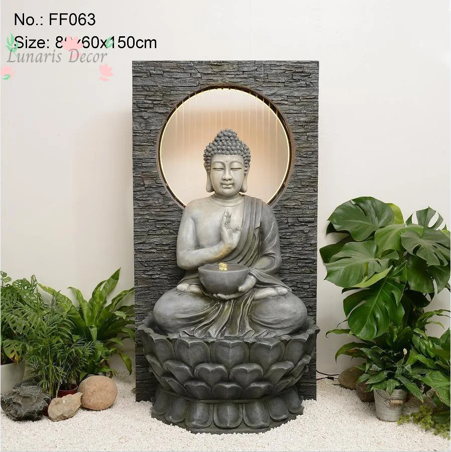 Flowing water fountain, modern living room circulation water feature decoration, entrance lucky floor humidifier ornament