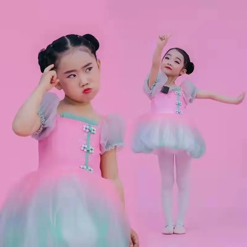 Kinder Pluizige Rok Performance Kleding Kinderen Schattige Gaas Rok Podium Performance Kleding Ballet Tutu