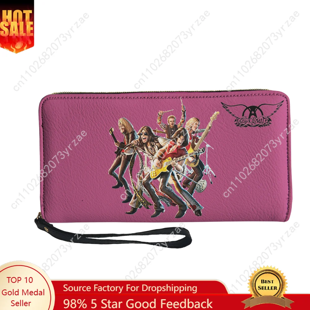 

Aerosmith Wallet Mens Womens Teenagers Long Zipper Wallet Double Print Fashion Commuter Personalized Photo Custom Made Purses