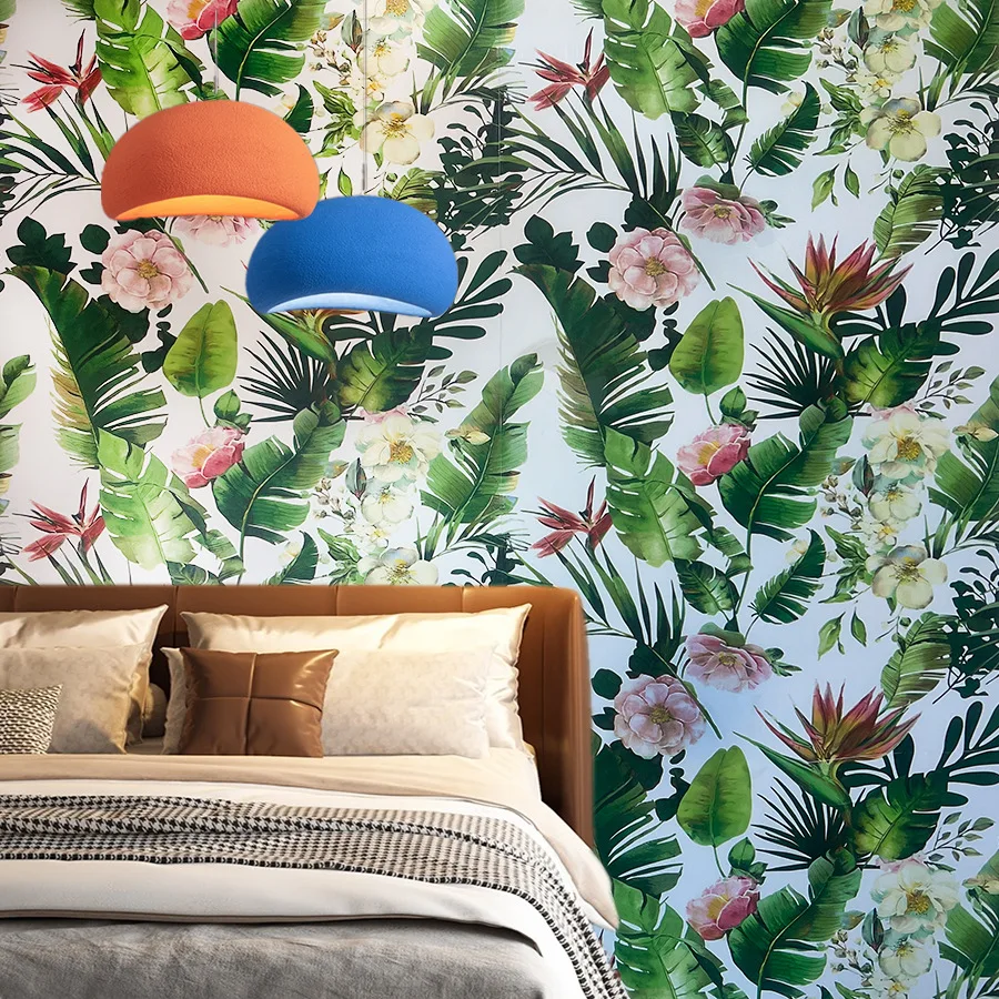 Tropical Rainforest Green Plants Flower Self Adhesive Wallpaper Restaurant Living Room Home Decoration TV Background Wallpaper