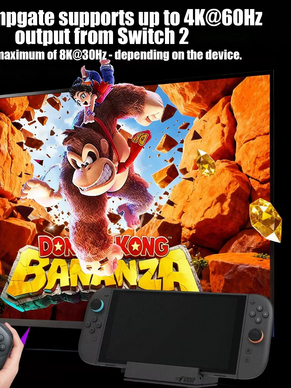 Stacja dokująca Savage Raven Jumpgate z odłączanym hubem USB-C i funkcją DeX dla Nintendo Switch 2 i OLED — zdjęcie produktu 7