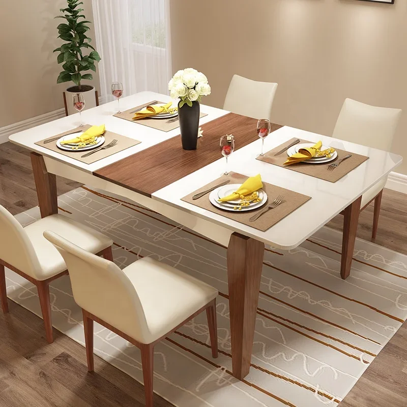 Wholesale Kitchen Furniture Dinner Table Set Extendable Wood Dining Tables Modern