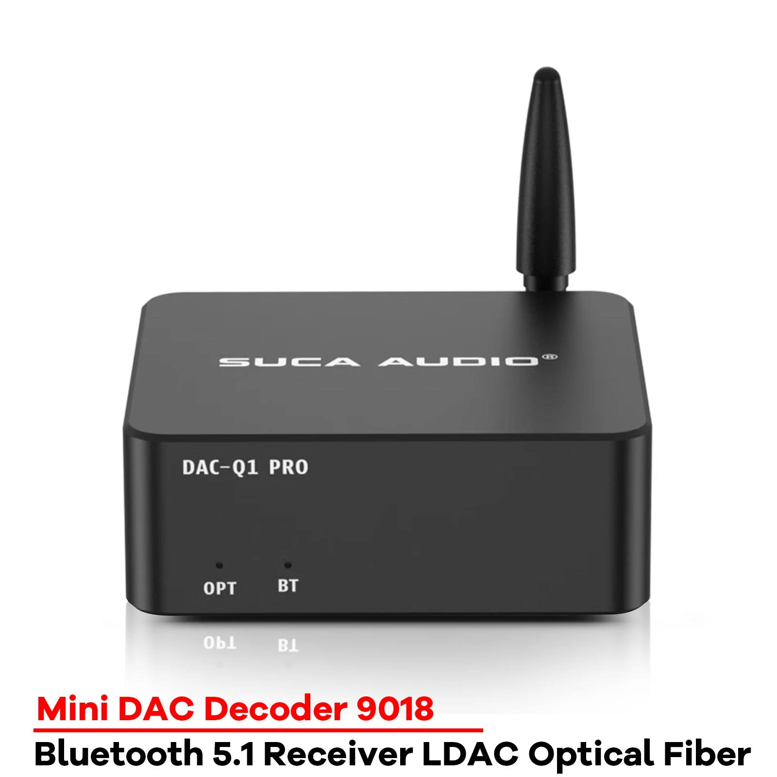 

SUCA AUDIO DAC-Q1-PRO Imported Bluetooth 5.1 Receiver LDAC Lossless Transmission Optical Fiber Mini DAC Decoder 9018