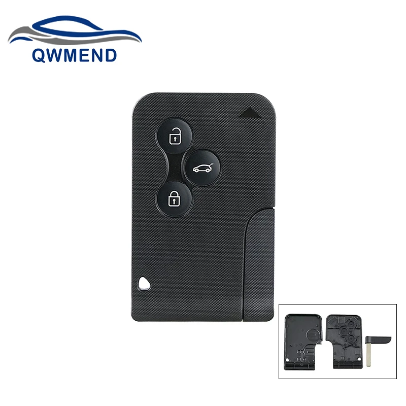 QWMEND Replacement Car Remote Key Shell For RENAULT Megane Scenic 2003-2008 3 Buttons Smart Car Key Case