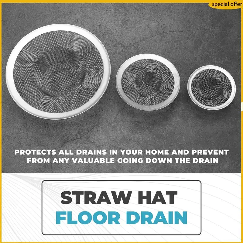 

A50I 6 шт. сетчатый фильтр для кухонной раковины и ванной комнаты из нержавеющей стали, большой, средний и маленький (6 шт. в упаковке)