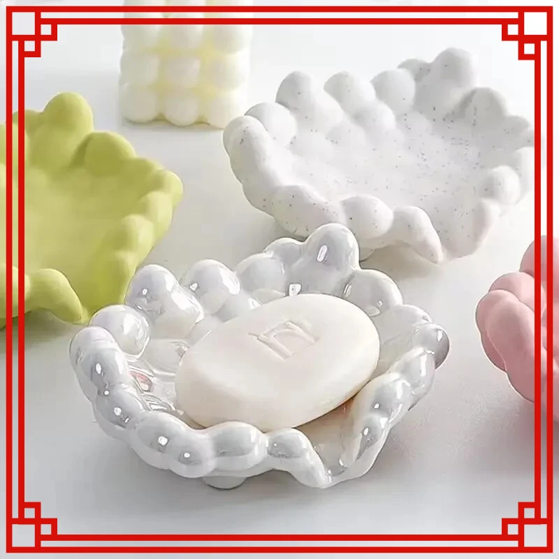 

Nordic Ceramic Bubble Soap Box Drain Toilet Soap Box Hotel Soap Storage Rack Bubble Tray Bathroom Accessories