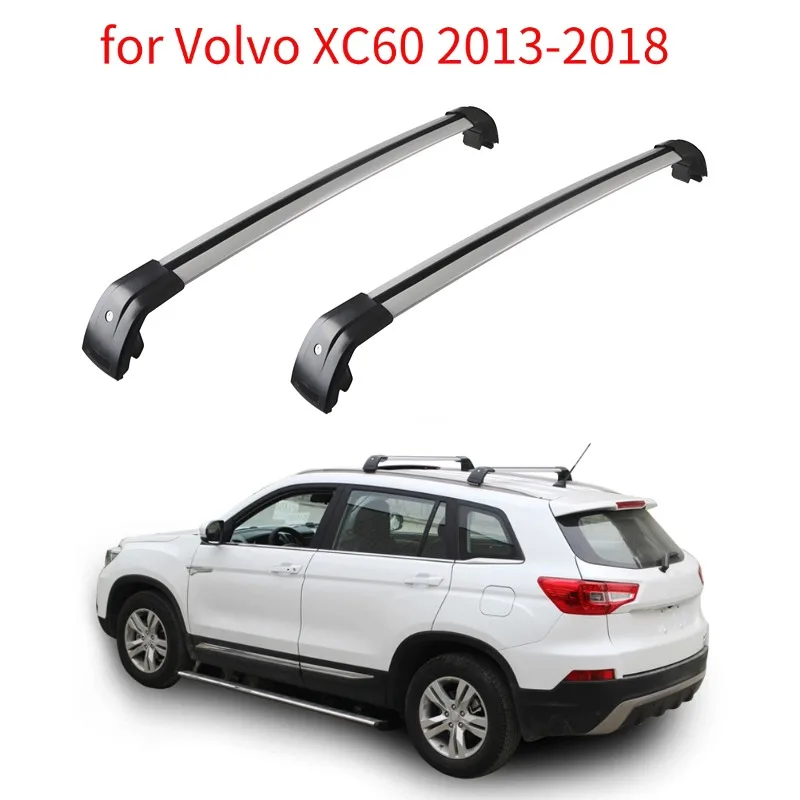 2Pcs Car Roof Rack for Volvo XC60 2013 2014 2015 2016 2017 2018 Aluminum Side Bars Cross Rails Roof Rack Car Luggage Carrier