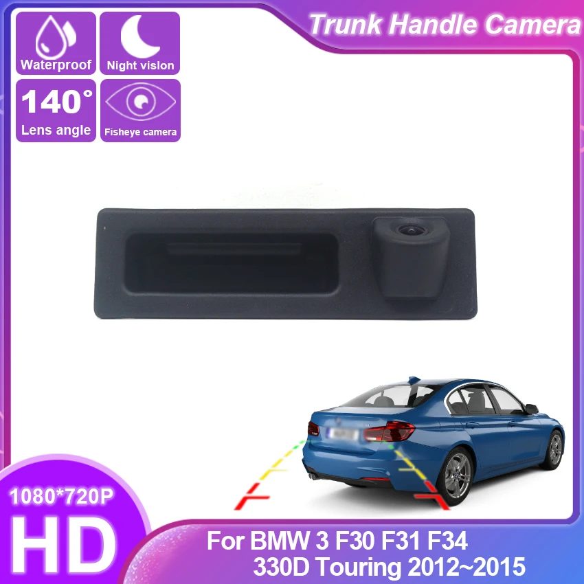 

HD CCD Rear View Camera For BMW 3 F30 F31 F34 330D Touring 2012 2013 2014 2015 Trunk Handle Camera backup camera