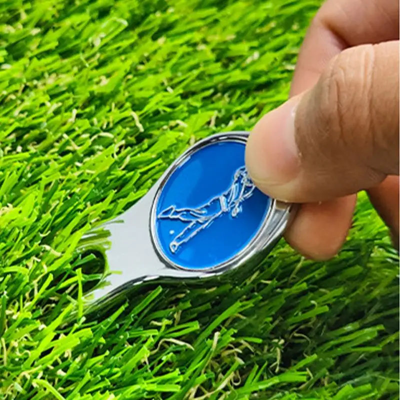 1Pc Golf Divot Repair Tool Zinc Alloy Magnetic Detachable Golf Green Fork Pitch Groove Cleaner Golf Marker Golfs Accessories