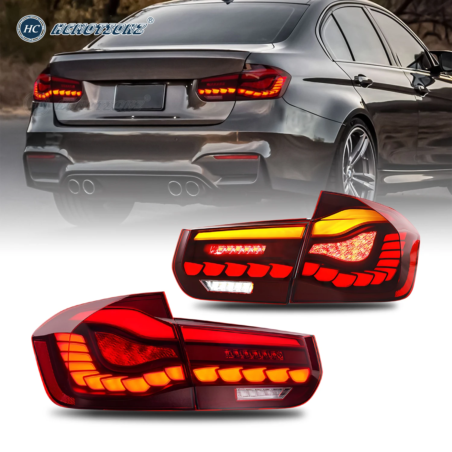 

HCMOTIONZ Taillights For BMW 3-Series F30 F35 F80 M3 2012-2018 Taillamp Tail light Rear Lamps Full LED Dynamic DRL Brake Lamp