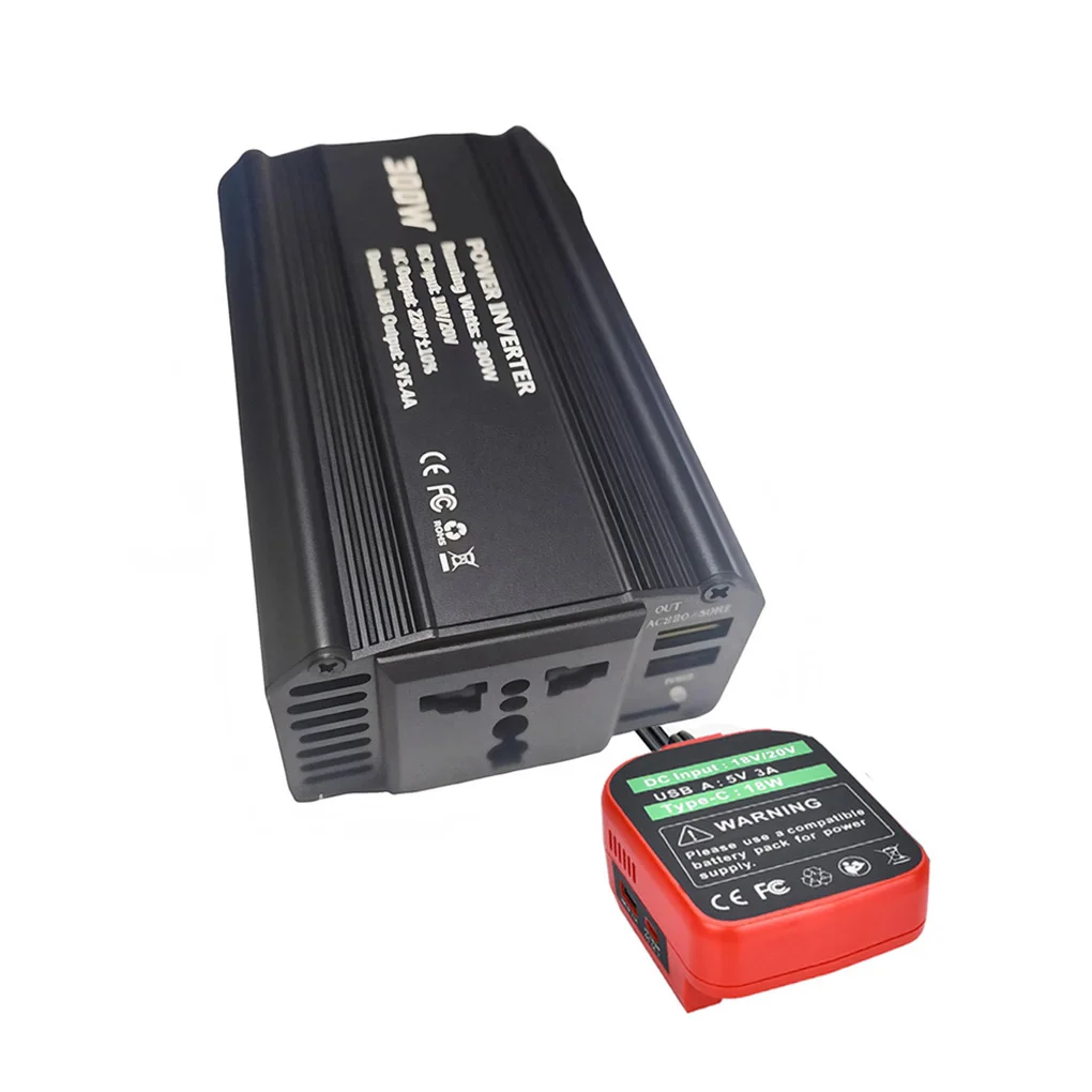 

Автомобильный инверторный преобразователь 300 Вт постоянного тока от 20 В до 220 В, прикуриватель к розеткам, USB-инвертор, адаптер, универсальная розетка для быстрой зарядки