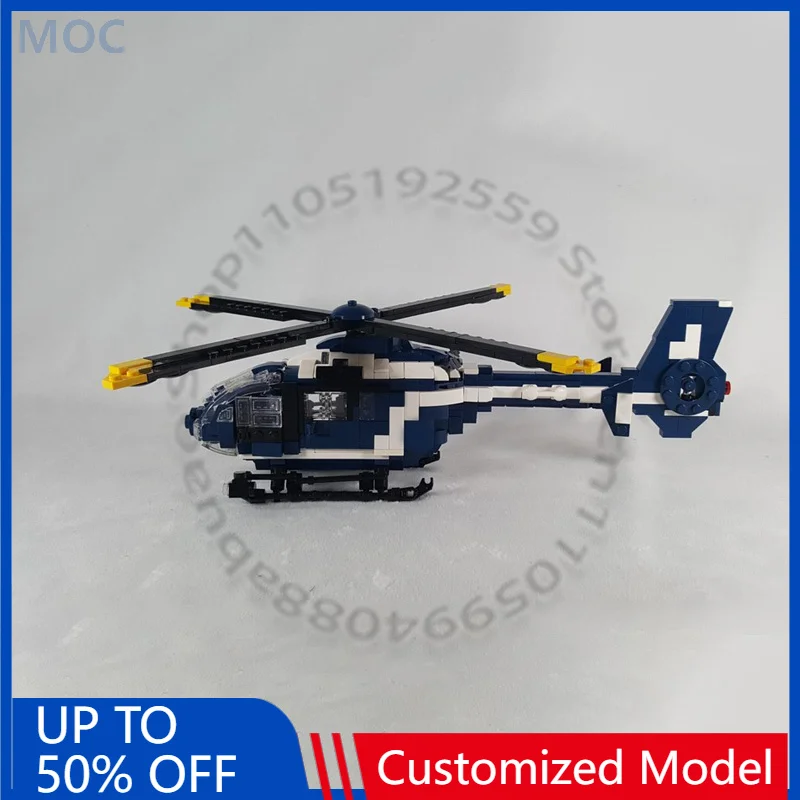 634 pièces, série de guerre, EC 135 gendarmerie, MOC, blocs de construction modulaires personnalisables, technologie, design simple, bricolage, jouet pour garçons, cadeau d'anniversaire